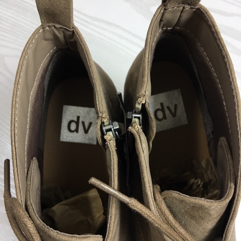 DV TERRI Wedge Lace-Up Ankle Booties Faux Suede - Picture 6 of 8